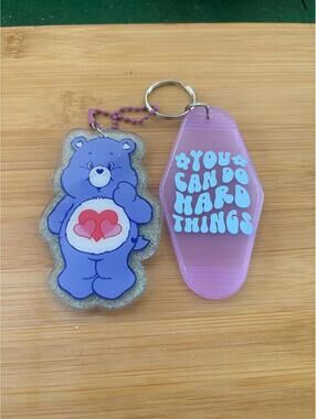Care Bears hotel motel Keychain Bag Charm handmade